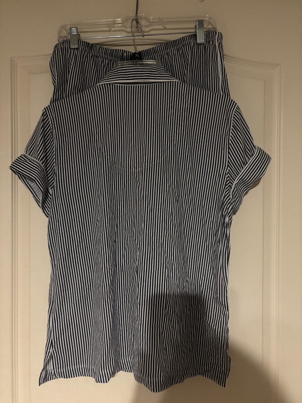 Lauren Ralph Lauren Black & White Vertical Stripe Short Sleeve pajama - Picture 2 of 4